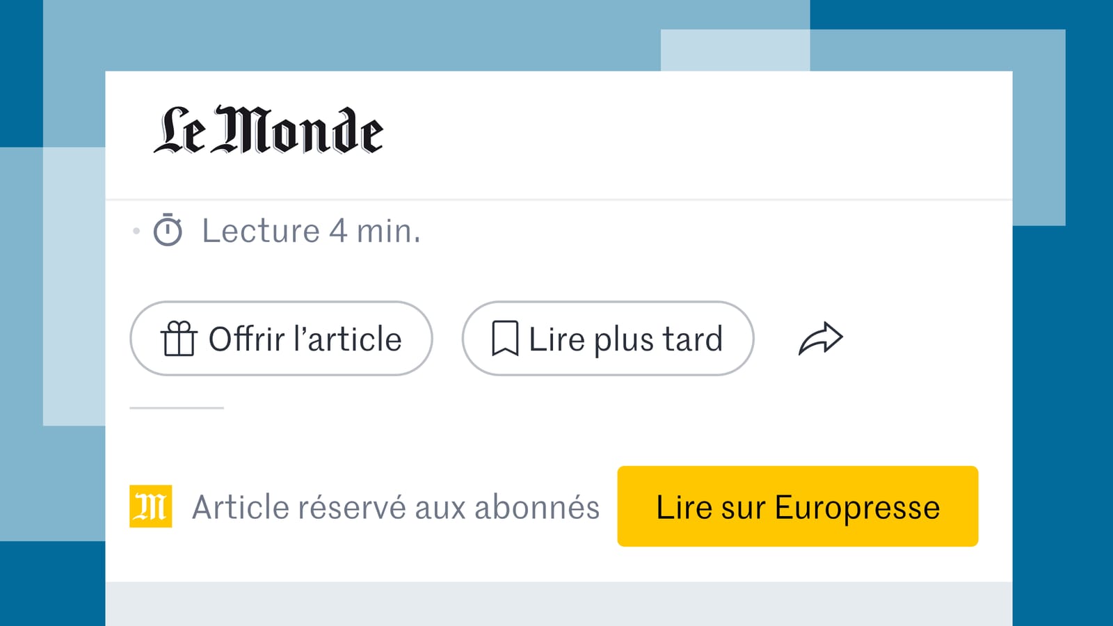Capture d’écran du site du journal Le Monde avec l’extension Ophirofox installée sur le navigateur.